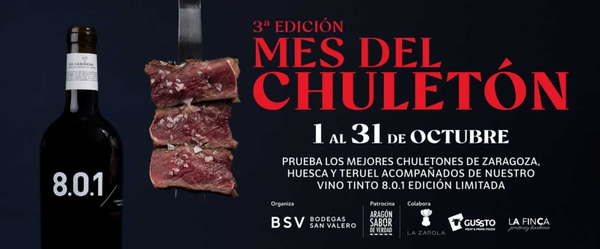 Cartel oficial del Mes del Chuletón en Aragón 2025, impulsado por Bodegas San Valero