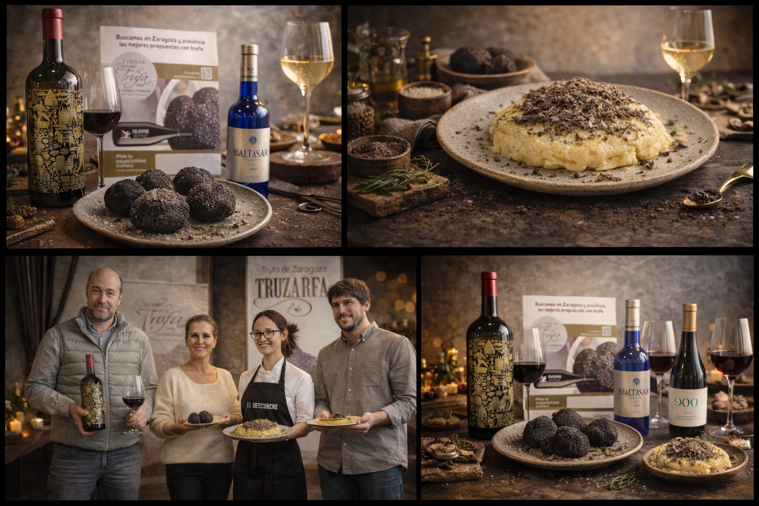 Bodegón trufa, vinos y presentación oficial en el Descorche