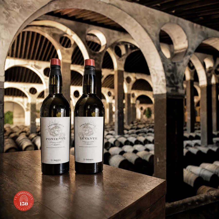  Botellas de Arboledilla Levante y Arboledilla Poniente en el interior de la bodega.