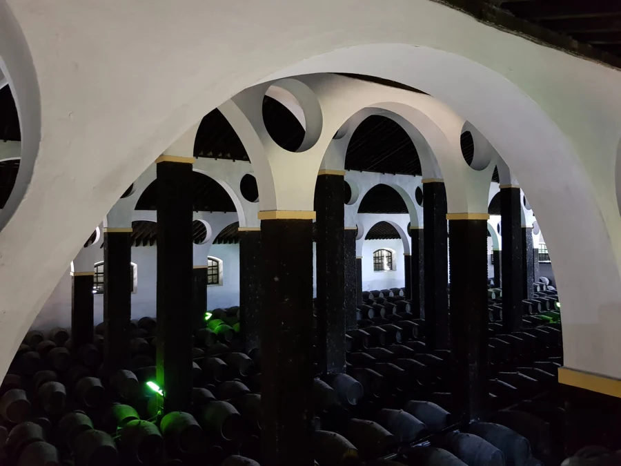 Interior de La Arboledilla, histórica bodega de Barbadillo considerada la Catedral de la Manzanilla.