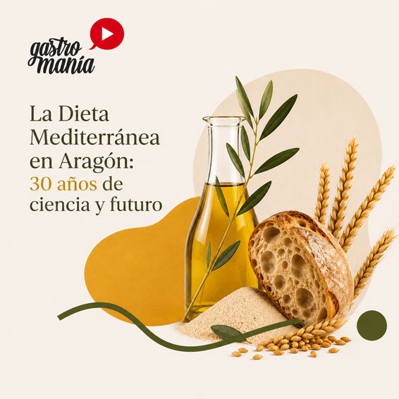 Cartel de Gastromanía 2026 dedicado a la dieta mediterránea en Aragón y sus 30 años de investigación científica.