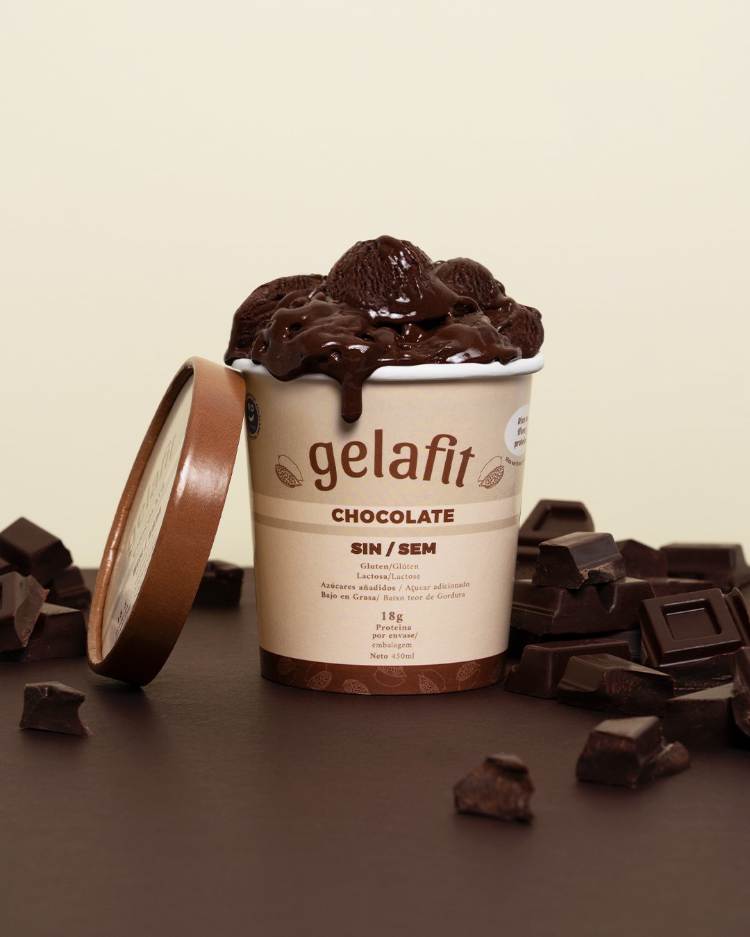 Gelafit comercializa actualmente cuatro variedades: chocolate, vainilla, caramelo salado y frutos rojos.