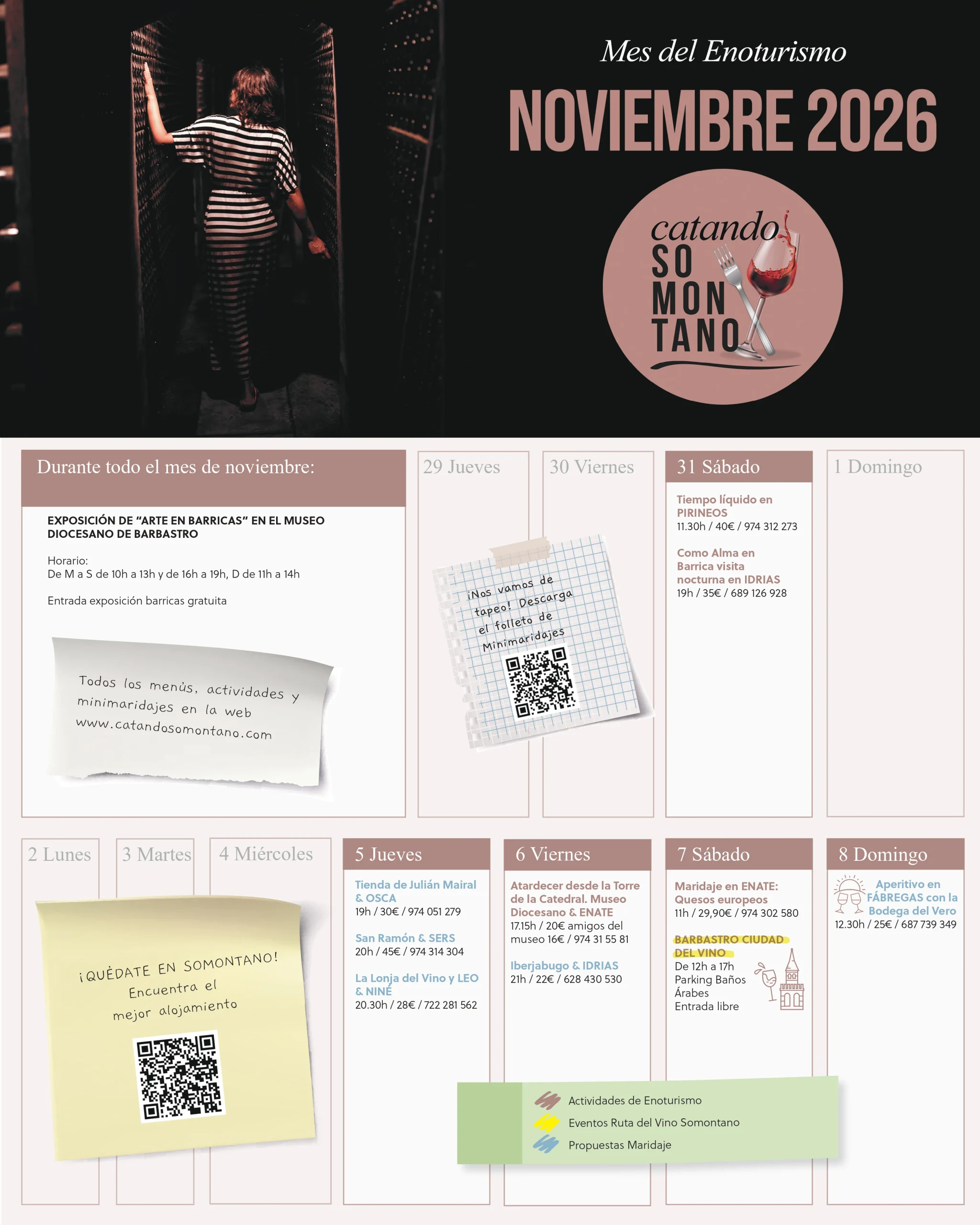 Folleto de actividades del Mes del Enoturismo CatandoSomontano 2026.